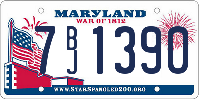 MD license plate 7BJ1390