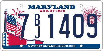 MD license plate 7BJ1409