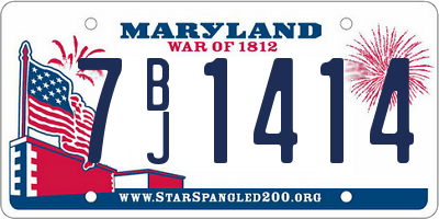MD license plate 7BJ1414