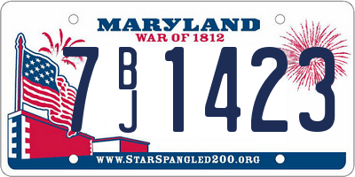 MD license plate 7BJ1423