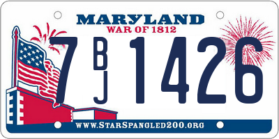 MD license plate 7BJ1426