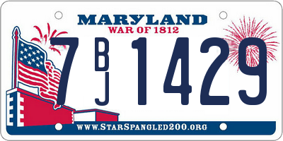 MD license plate 7BJ1429