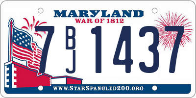 MD license plate 7BJ1437
