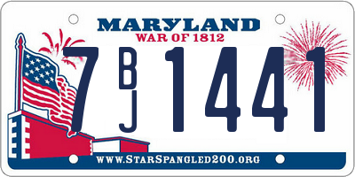MD license plate 7BJ1441