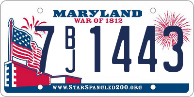 MD license plate 7BJ1443