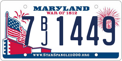 MD license plate 7BJ1449