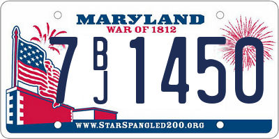MD license plate 7BJ1450
