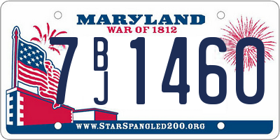 MD license plate 7BJ1460