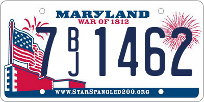 MD license plate 7BJ1462