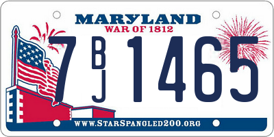 MD license plate 7BJ1465