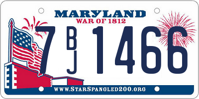 MD license plate 7BJ1466