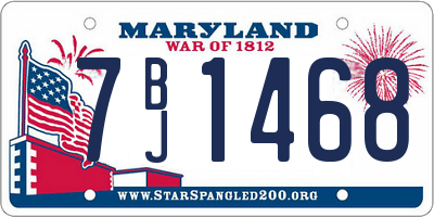 MD license plate 7BJ1468
