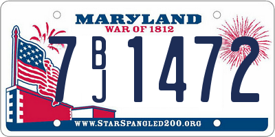 MD license plate 7BJ1472