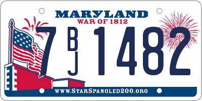 MD license plate 7BJ1482