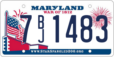 MD license plate 7BJ1483