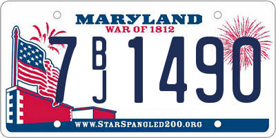 MD license plate 7BJ1490