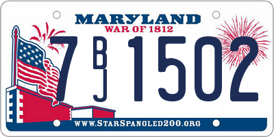 MD license plate 7BJ1502