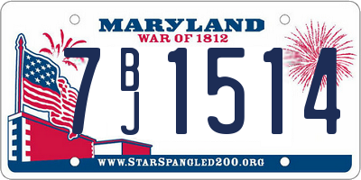 MD license plate 7BJ1514