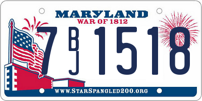 MD license plate 7BJ1518
