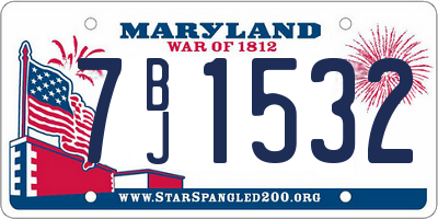 MD license plate 7BJ1532