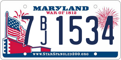 MD license plate 7BJ1534