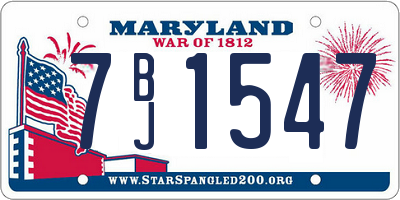 MD license plate 7BJ1547