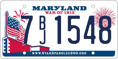 MD license plate 7BJ1548