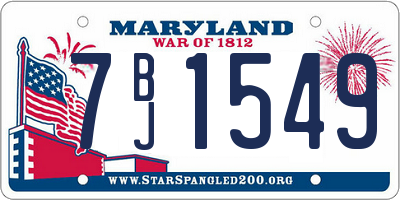 MD license plate 7BJ1549