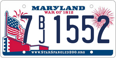 MD license plate 7BJ1552