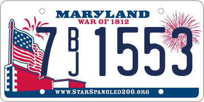 MD license plate 7BJ1553