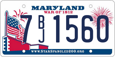 MD license plate 7BJ1560