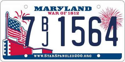 MD license plate 7BJ1564