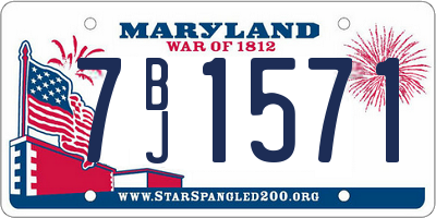 MD license plate 7BJ1571