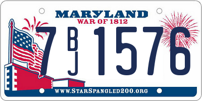 MD license plate 7BJ1576