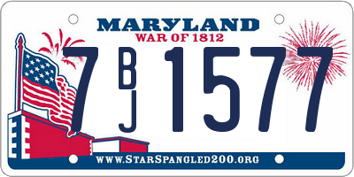 MD license plate 7BJ1577