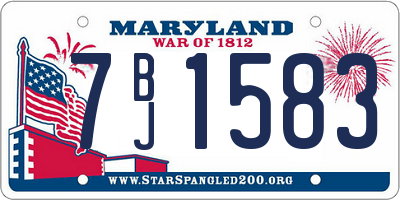 MD license plate 7BJ1583