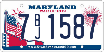 MD license plate 7BJ1587