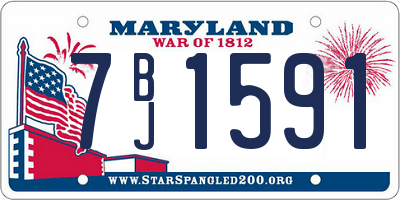 MD license plate 7BJ1591