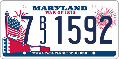 MD license plate 7BJ1592