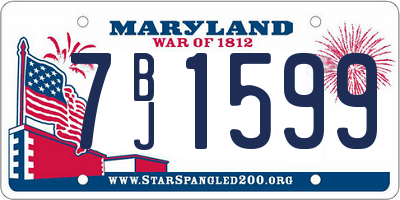 MD license plate 7BJ1599