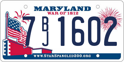 MD license plate 7BJ1602