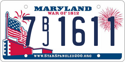 MD license plate 7BJ1611