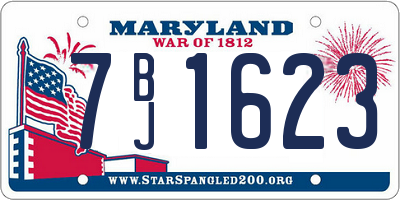 MD license plate 7BJ1623