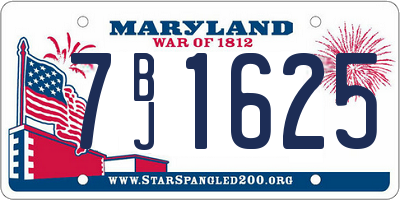 MD license plate 7BJ1625