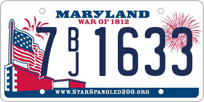 MD license plate 7BJ1633