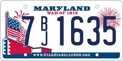 MD license plate 7BJ1635