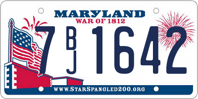 MD license plate 7BJ1642