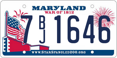 MD license plate 7BJ1646