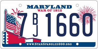 MD license plate 7BJ1660