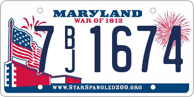 MD license plate 7BJ1674